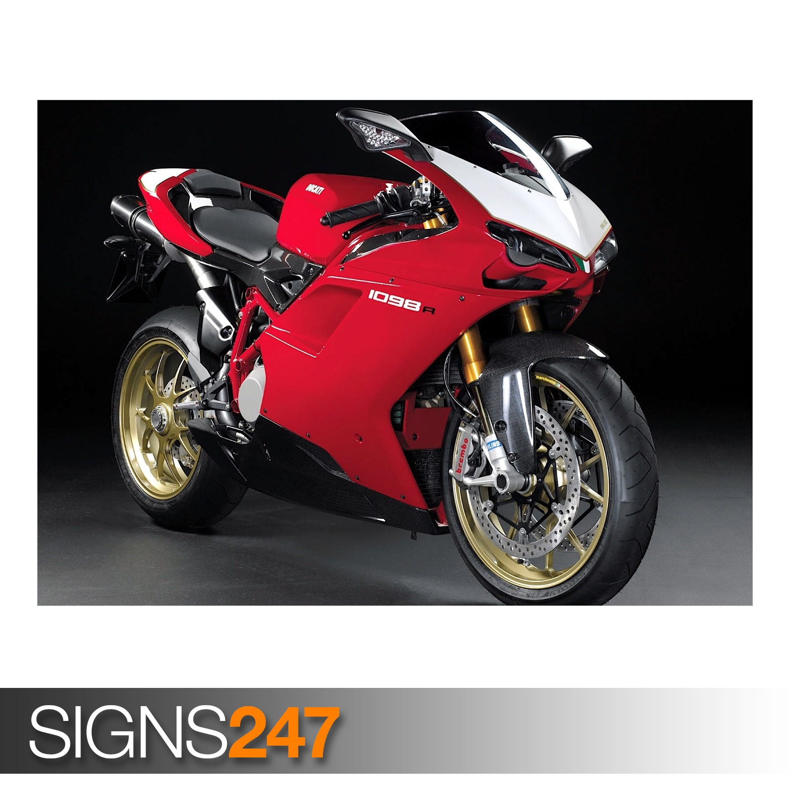 DUCATI 1098R SUPERBIKE (AC449) BIKE POSTER Photo Poster Print Art