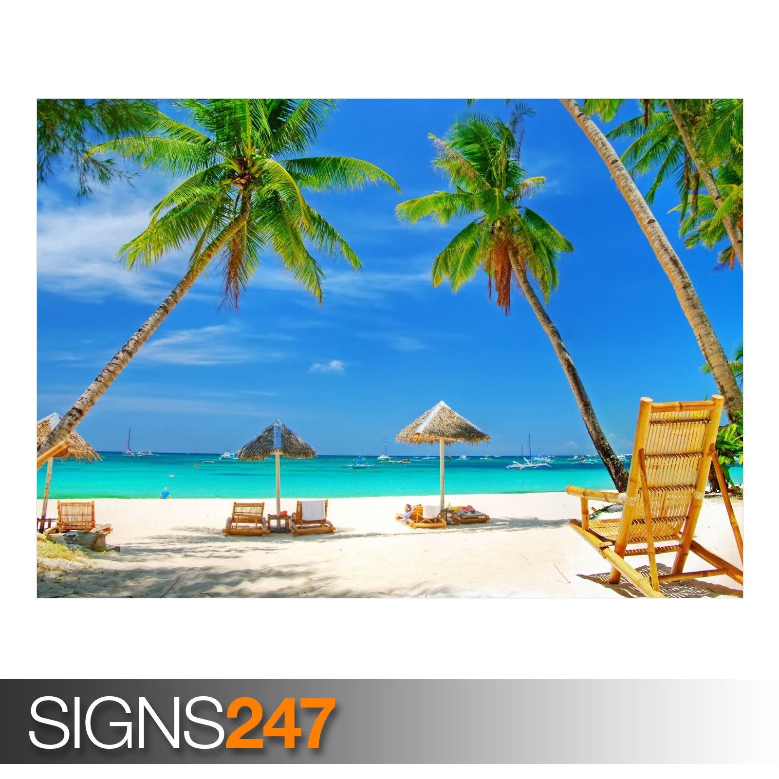 TROPICAL PARADISE BEACH (AE042) NATURE POSTER Poster Print Art A0 A1