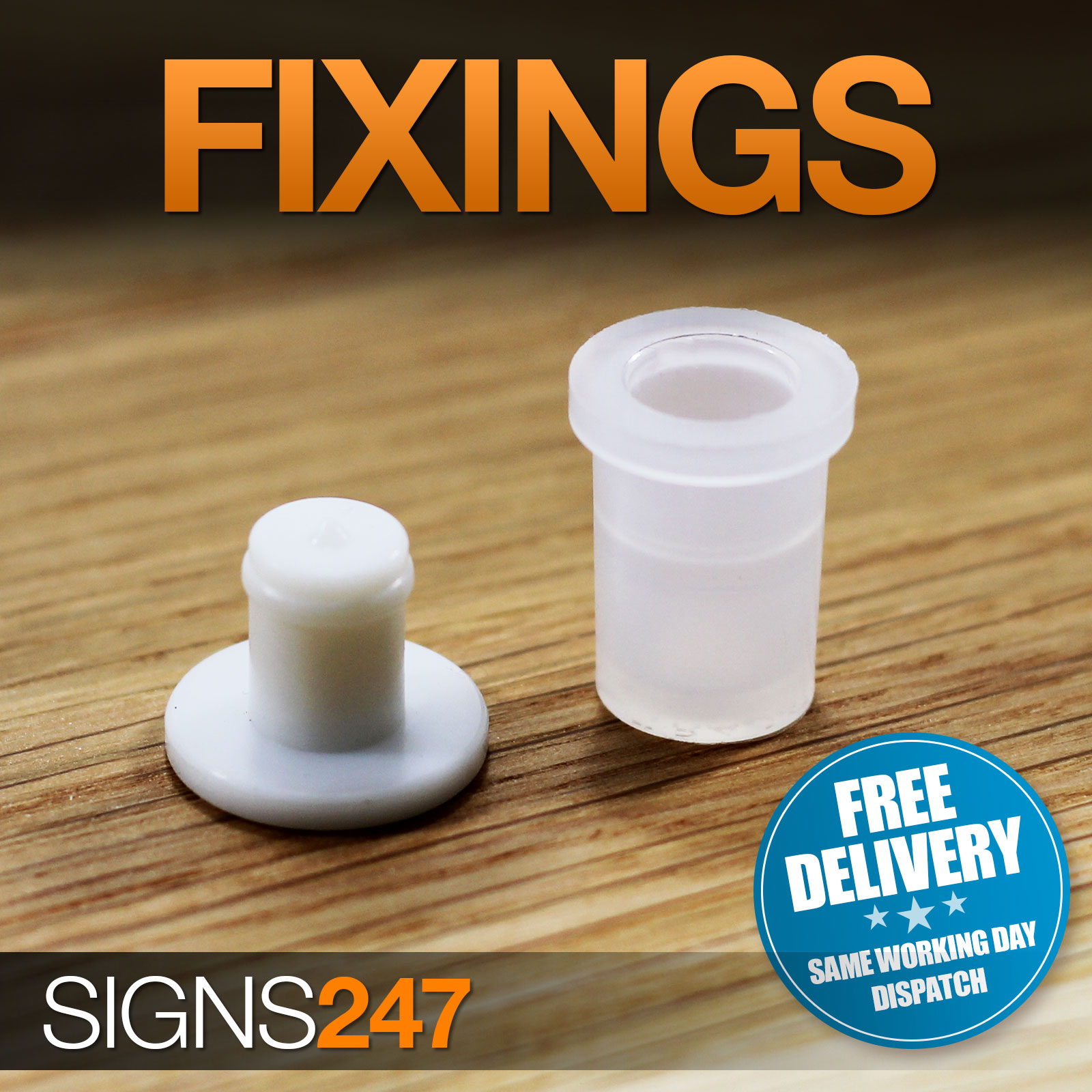 MEDIUM Plastic sign letter fixings stand off locators letter fixing