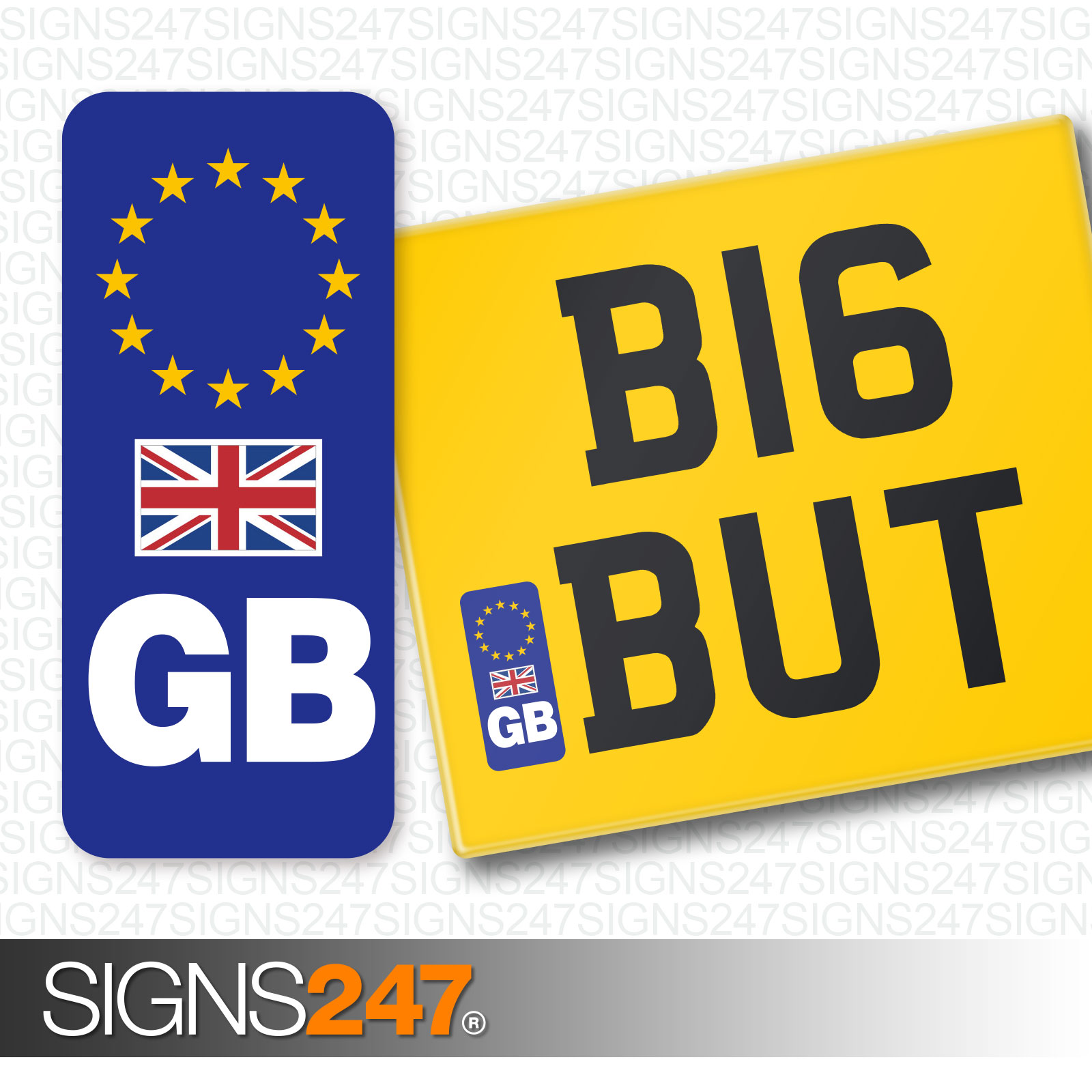 GB NUMBER PLATE STICKER WITH UK FLAG For Motorcycles ...