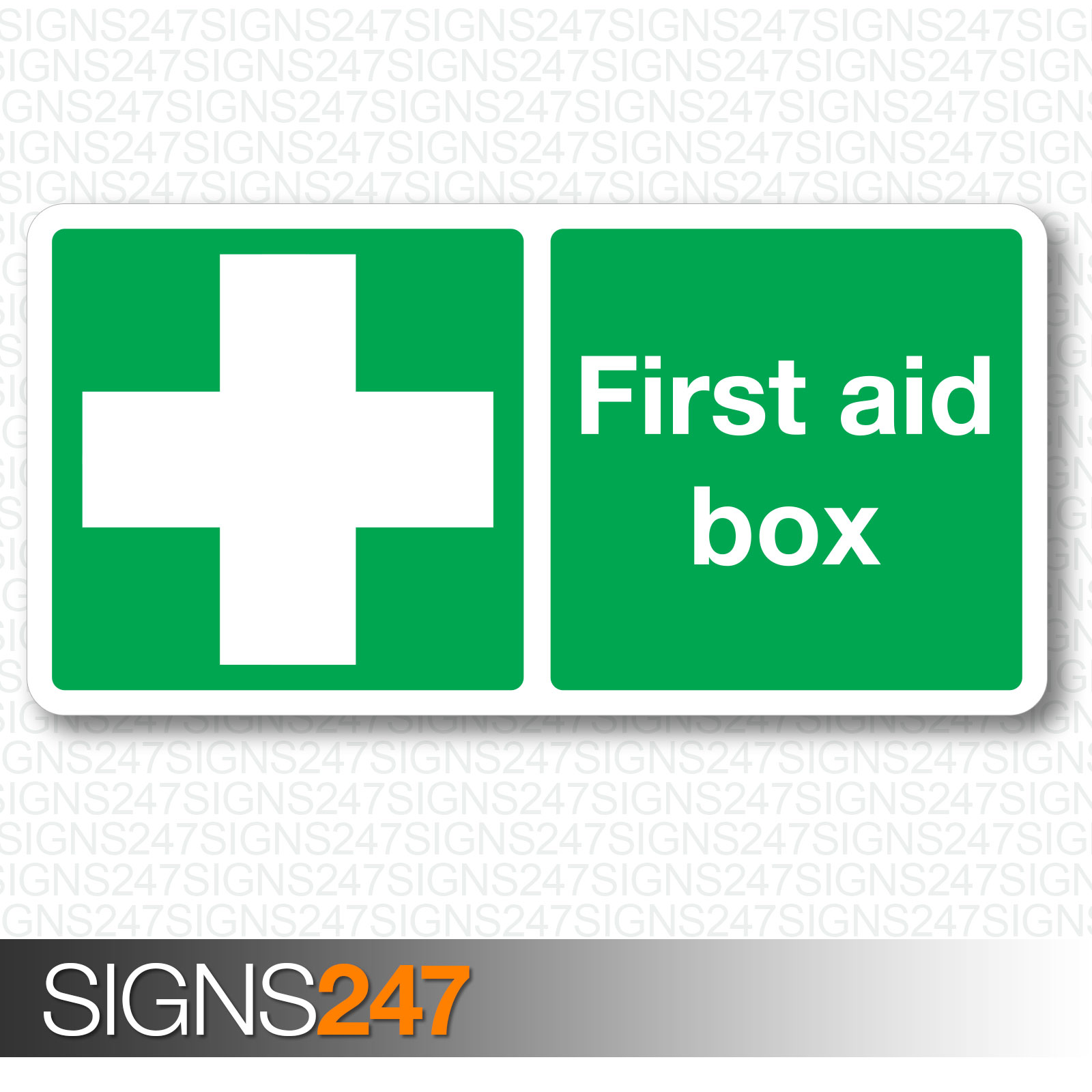 Cartello Autoadesivo First Aid Box 20 X 10 Cm – Adesivo In Vinile Per Cassetta Pronto Soccorso, Uso Interno/esterno, Prodotto UK